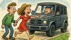 Виц: Спира G63, тя тръгва натам